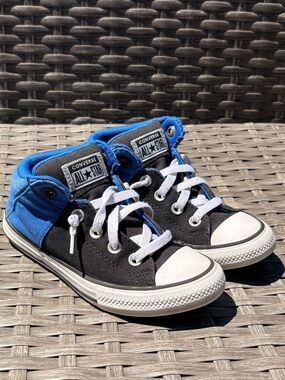 Converse Chuck Taylor All Star Axel Mid Black Blue Kids Sneaker Size 1.5 Junior